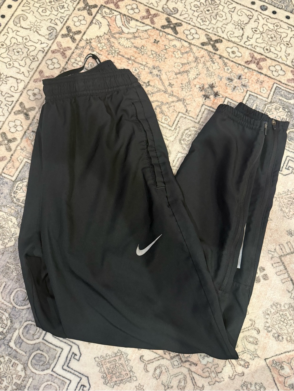 Nike Black Track Pants with Reflective Swoosh